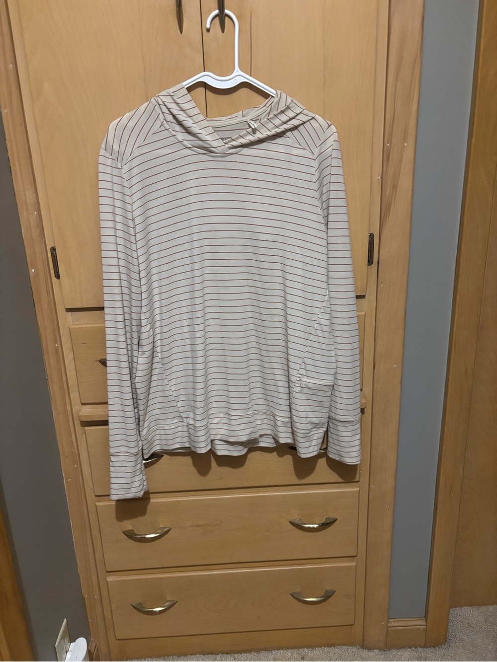 Toad & Co Insect Shield Women’s Cream Striped Long-Sleeve Hooded Top
